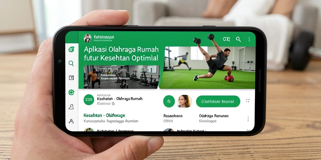 Antarmuka aplikasi 2739 dengan berbagai pilihan latihan di rumah.