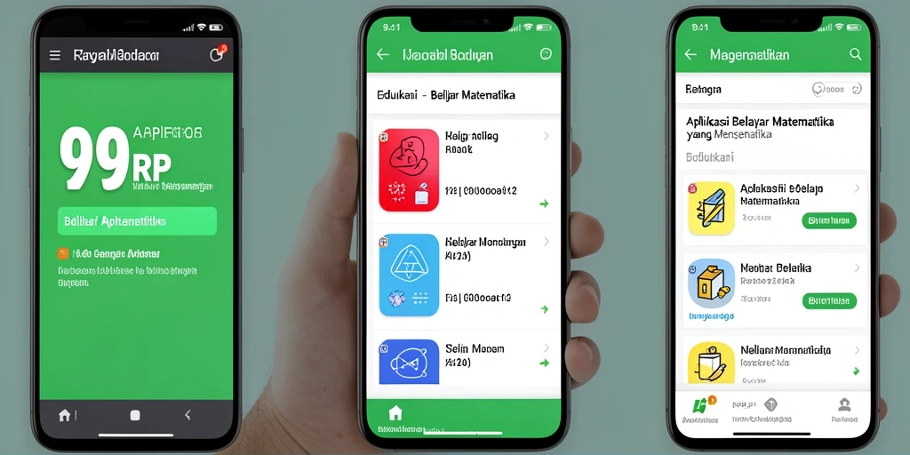 Antarmuka aplikasi 99RP yang edukatif dan interaktif untuk Belajar Matematika.