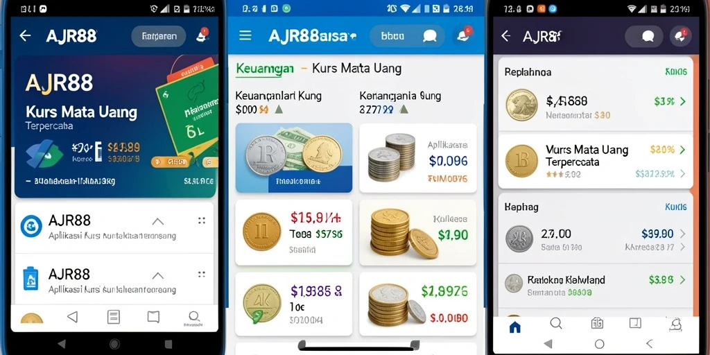 Antarmuka sederhana AJR88 menampilkan kurs mata uang dengan jelas.