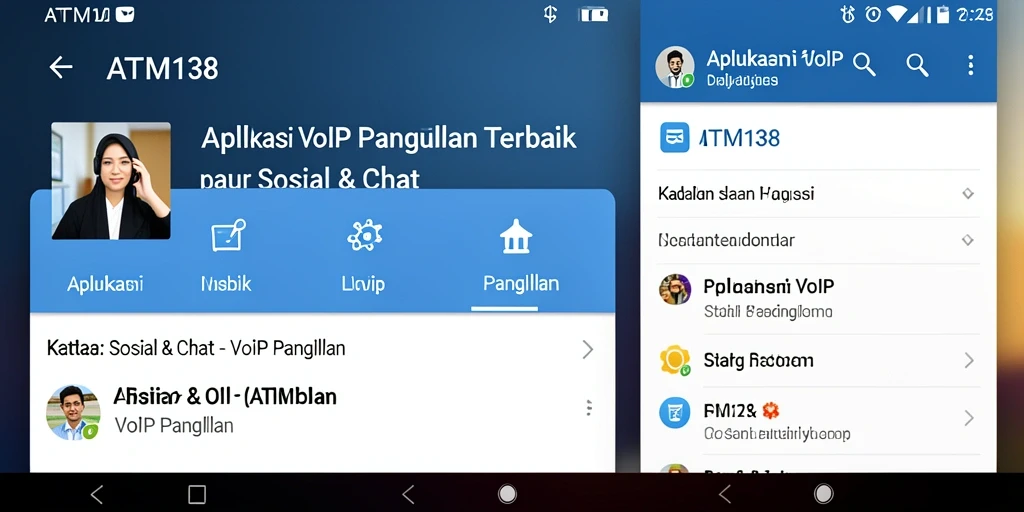 Antarmuka aplikasi ATM138 untuk VoIP Panggilan yang menarik dan mudah digunakan.