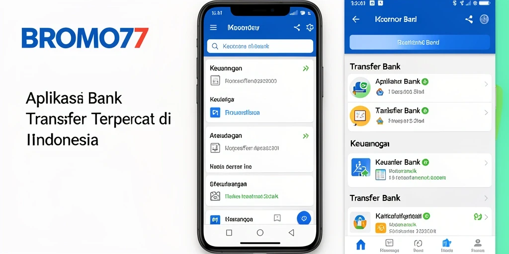 Antarmuka BROMO77 menunjukkan kemudahan dalam melakukan transfer bank.