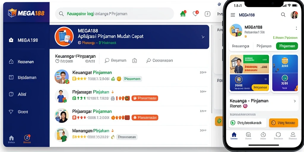 Antarmuka aplikasi MEGA188 yang ramah pengguna untuk pinjaman.
