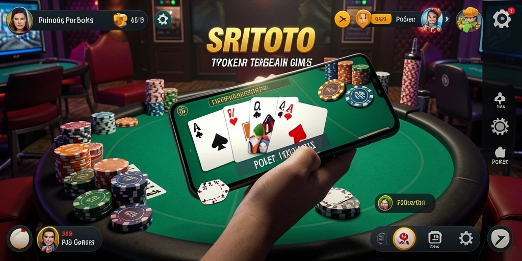 Tampilan antarmuka permainan Poker yang menarik di SRITOTO.