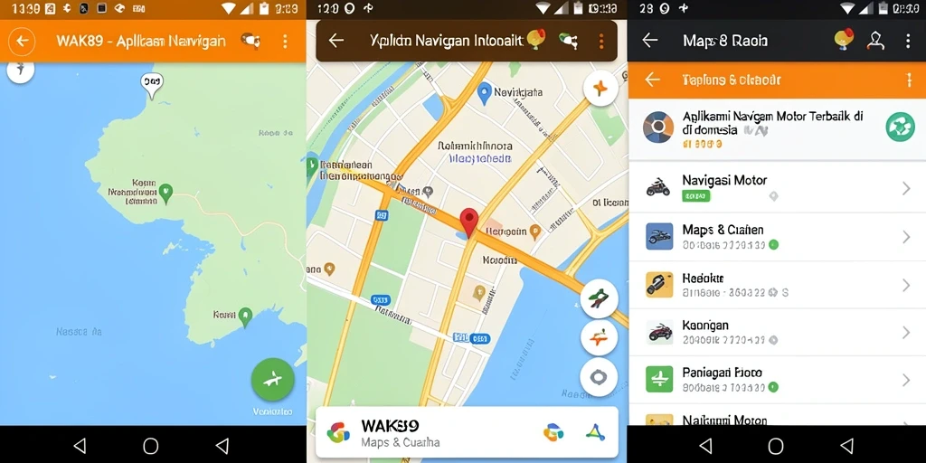 Antarmuka WAK89 yang menampilkan fitur navigasi motor yang informatif.